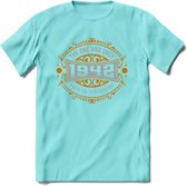 1942 The One And Only T-Shirt | Goud - Zilver | Grappig Verjaardag  En  Feest Cadeau | Dames - Heren | - Licht Blauw - XL