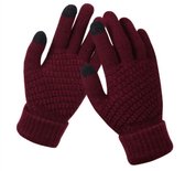 Gebreide handschoenen - touchscreen - one size - warme winter favoriet - Bordeaux