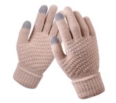 Gebreide handschoenen - touchscreen - one size - warme winter favoriet - Beige