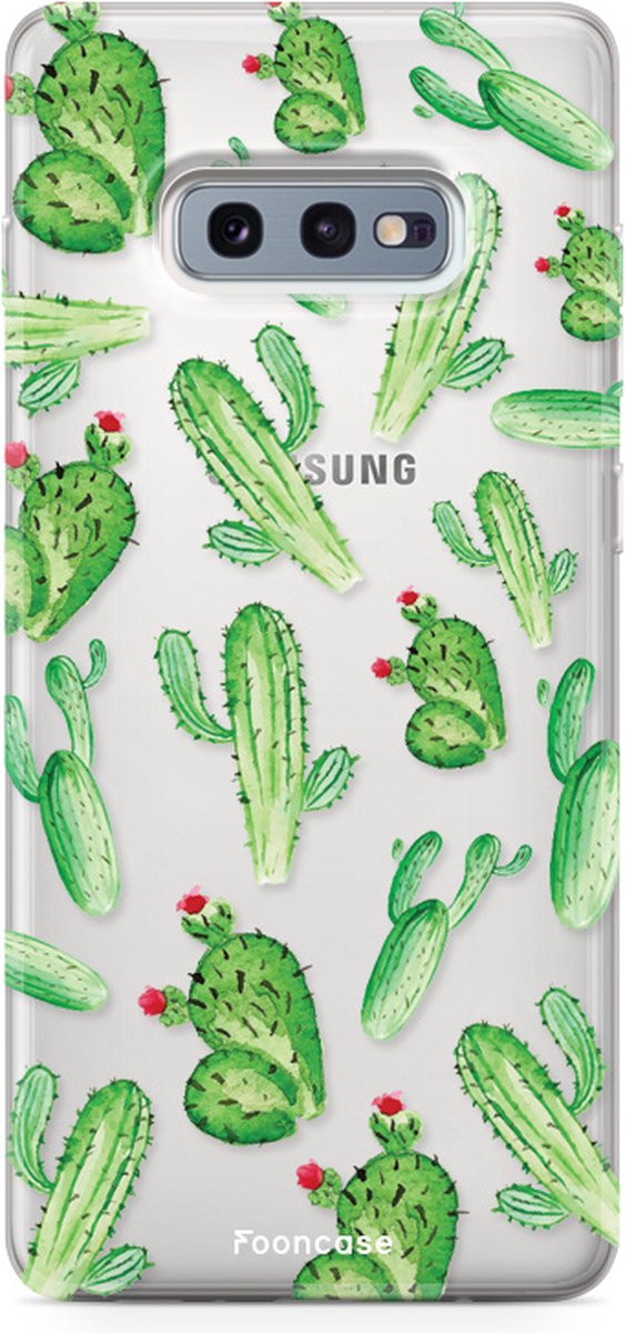 Fooncase Hoesje Geschikt voor Samsung Galaxy S10e - Shockproof Case - Back Cover / Soft Case - Cactus