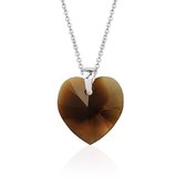 Montebello Ketting Fleur HZ559 - Swarovski® Hart - 925 Zilver Gerhod. - Ø14mm - 50cm