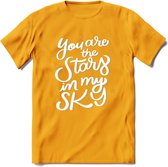 You Are The Stars In My Sky - Valentijn T-Shirt | Grappig Valentijnsdag Cadeautje voor Hem en Haar | Dames - Heren - Unisex | Kleding Cadeau | - Geel - S