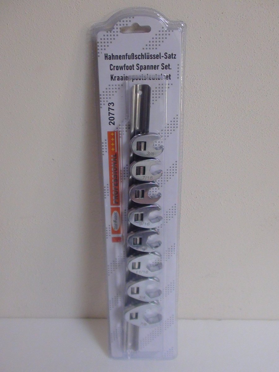 Stahlkaiser 8 Delige Kraaienpootsleutels INCH Met 3/8” Opname