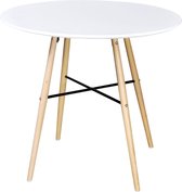 Decoways - Eettafel rond MDF wit