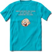 Abraham wees niet bang T-Shirt | Grappig Abraham 50 Jaar Verjaardag Kleding Cadeau | Dames – Heren - Blauw - M