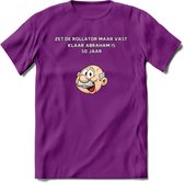 Zet de rollator maar vast klaar T-Shirt | Grappig Abraham 50 Jaar Verjaardag Kleding Cadeau | Dames – Heren - Paars - S