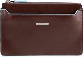 Piquadro Blue Square Smartphone Clutch With Removable Strap Mahogany