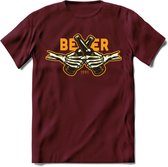 Proost T-Shirt | Bier Kleding | Feest | Drank | Grappig Verjaardag Cadeau | - Burgundy - S