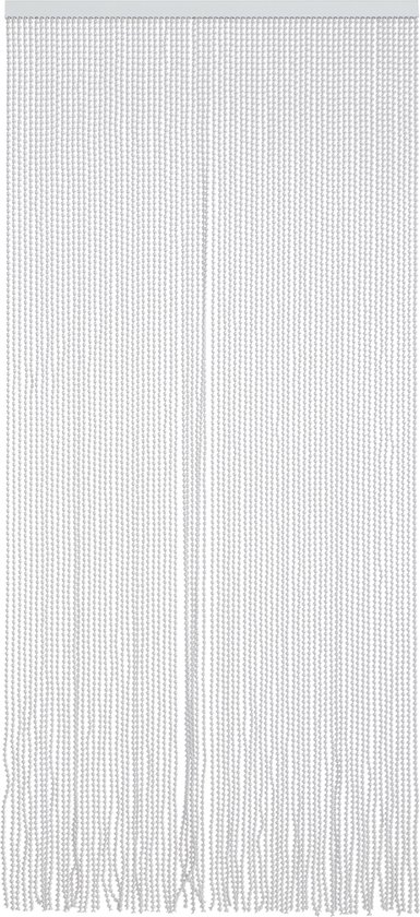 Liso Ibiza Vliegengordijn Draadgordijn Kant en Klaar 95 x 210 cm - Kunststof - Transparant met Wit - Deurhor - Deurgordijn - Tegen Vliegen - Nauwsluitend - Horgordijn - Gordijn