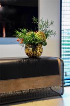 Lucy’s Living Luxe Vaas CHEETAH Multi – ø25 x H20,5 cm – hotel chique - binnen ––– accessoires – tuin – decoratie – bloemen – mat – glans – industrieel - droogbloemen