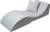 Longchair - opvouwbaar - 150x60x40 cm - wit