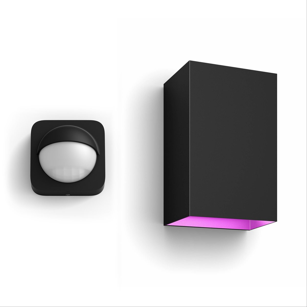 Philips Hue Resonate Outdoor wandlamp + sensor – White and Color Ambiance – zwart – Buiten
