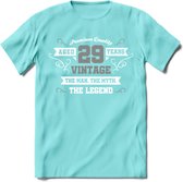 29 Jaar Legend T-Shirt | Zilver - Wit | Grappig Verjaardag en Feest Cadeau | Dames - Heren - Unisex | Kleding Kado | - Licht Blauw - S