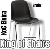 King of Chairs -set van 2- model KoC Elvira bruin met verchroomd onderstel. Kantinestoel stapelstoel kuipstoel vergaderstoel tuinstoel kantine stoel stapel kantinestoelen stapelsto