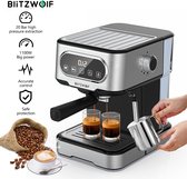 BlitzWolf BW-CMM2 Koffiemachines - Pistonmachines - Met stoompijpje - 20 bar druk - 1100W - voor espresso en cappuccino - 274 x 227 x 300 mm
