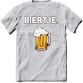 Biertje T-Shirt | Bier Kleding | Feest | Drank | Grappig Verjaardag Cadeau | - Licht Grijs - Gemaleerd - M