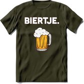 Biertje T-Shirt | Bier Kleding | Feest | Drank | Grappig Verjaardag Cadeau | - Leger Groen - XL