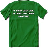 Ik Drink Geen Bier, Ik Drink Een Tarwe Smoothie T-Shirt | Bier Kleding | Feest | Drank | Grappig Verjaardag Cadeau | - Donker Groen - XL