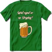 Wat Rijmt Er Op Vrijdag? T-Shirt | Bier Kleding | Feest | Drank | Grappig Verjaardag Cadeau | - Donker Groen - M