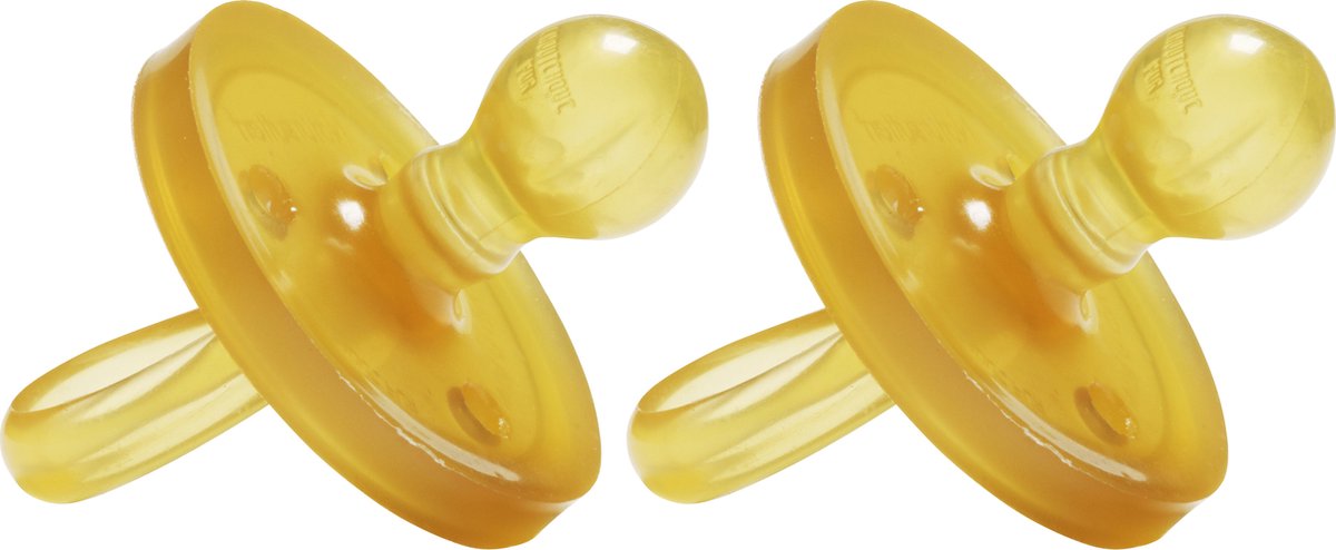 Natursutten rubberen fopspeen - 12+ maanden - Rond Schild - Kers Tuit - 2 stuks Natursutten rubberen fopspeen - 12+ maanden - Rond Schild - Kers Tuit - 2 stuks