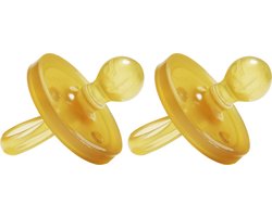 Natursutten rubberen fopspeen - 12+ maanden - Rond Schild - Kers Tuit - 2 stuks