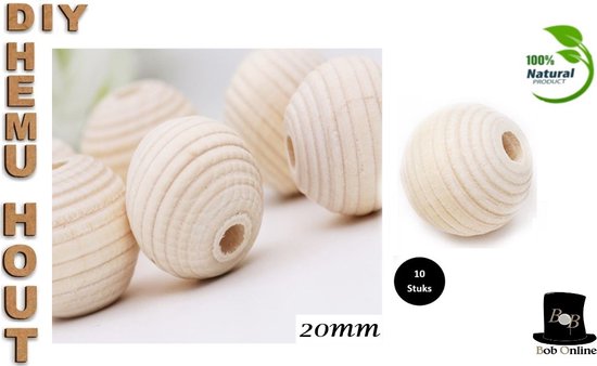 Foto: Bob online 10 stuks 20mm ronde natuurlijke houten honingraatkralen met ca 8mm gaatje bijenkorf houten kralen beehive wooden beads natuurlijke hemuhout ronde kralen met een ribbeltje doe het zelf ronde kralen voor handgemaakte projecten