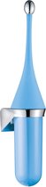 Marplast Toiletborstel A65801AZ- Muurbevestiging – Blauw met chroom – vervangbare nylon borstel kop