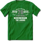 78 Jaar Legend T-Shirt | Zilver - Wit | Grappig Verjaardag en Feest Cadeau | Dames - Heren - Unisex | Kleding Kado | - Donker Groen - 3XL