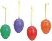 12x Paaseieren paastak hangertjes kleurenmix 6 cm - Pasen versieringen
