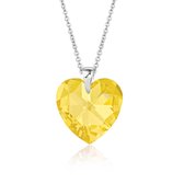 Montebello Ketting Fleur HZ452 - Swarovski® Hart - 925 Zilver Gerhod. - Ø14mm - 42cm