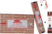 2 pakjes met 15 gram - Wierook - Wierookstokjes - Incense sticks - Benzoin - Benzoë + 5 Mini Wierookstokjes + Gelukspoppetje