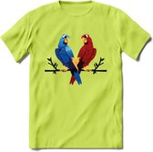 Lovebirds - Valentijn T-Shirt | Grappig Valentijnsdag Cadeautje voor Hem en Haar | Dames - Heren - Unisex | Kleding Cadeau | - Groen - M