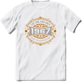 1967 The One And Only T-Shirt | Goud - Zilver | Grappig Verjaardag  En  Feest Cadeau | Dames - Heren | - Wit - S