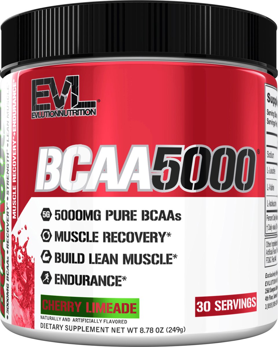 Goedkoopste EVL Nutrition Flavored BCAA 5000 (30 serv) Cherry Limeade - Aminozuren - BCAA
