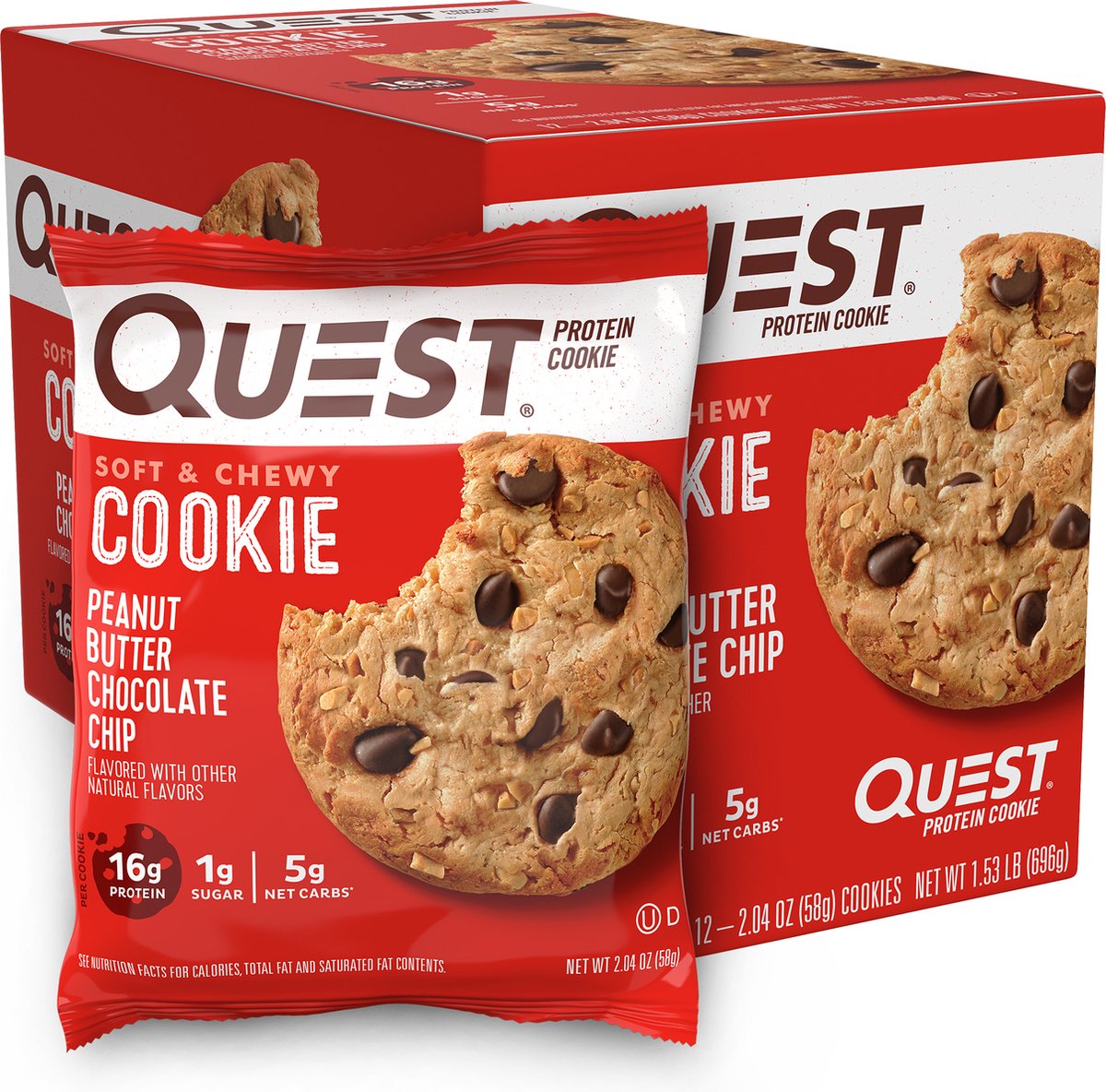 Goedkoopste Protein Cookies 12cookies Peanut Butter Choco Chip