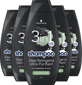 Bol.com Schwarzkopf Men 3in1 Charcoal Shampoo 5x 400ml aanbieding
