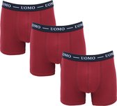 UOMO 3-Pack heren boxershorts Rood maat M