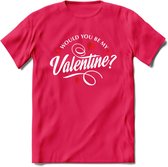 Would You Be My Valentine - Valentijn T-Shirt | Grappig Valentijnsdag Cadeautje voor Hem en Haar | Dames - Heren - Unisex | Kleding Cadeau | - Roze - L