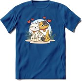 Knuffel kat Valentijn T-Shirt | Grappig Valentijnsdag Cadeautje voor Hem en Haar | Dames - Heren - Unisex | Kleding Cadeau | - Donker Blauw - M