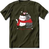 Sweet Time - Valentijn T-Shirt | Grappig Valentijnsdag Cadeautje voor Hem en Haar | Dames - Heren - Unisex | Kleding Cadeau | - Leger Groen - S