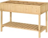 Outsunny Plant table jardinière surélevée table de culture 6 x compartiments étagère en bois d'épicéa + drain 845-238