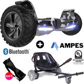 Off Road Hoverboard | Ampes | 700W Motor | Bluetooth Speaker | Oxboard | Camo + Hoverkart Zwart