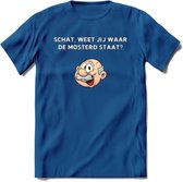 Weet jij waar de mosterd staat T-Shirt | Grappig Abraham 50 Jaar Verjaardag Kleding Cadeau | Dames – Heren - Donker Blauw - 3XL