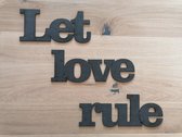 Tableau Noir - Muurdecoratie - Valentijn - Let love rule - Zwart