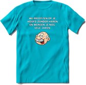 We proosten op je hoofd zonder haren T-Shirt | Grappig Abraham 50 Jaar Verjaardag Kleding Cadeau | Dames – Heren - Blauw - L