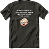 We proosten op je hoofd zonder haren T-Shirt | Grappig Abraham 50 Jaar Verjaardag Kleding Cadeau | Dames – Heren - Donker Grijs - XL