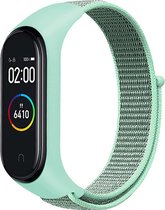 Xiaomi Mi band 3/4/5/6 nylon sport loop band - groen - Geschikt voor