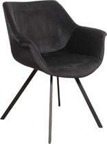 Lucy’s Living Luxe Eetkamerstoel RAY ARM Zwart – ø 69x67x81 cm – hotel chique - binnen – meubilair – meubels – stoelen – wonen – interieur