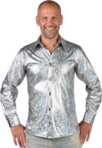 Magic Design Verkleedblouse Hologram Polyester Zilver Maat L