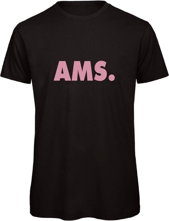 T-shirt zwart XL - AMS - roze - soBAD. | Amsterdam | Unisex | T-shirt heren | T-shirt Dames